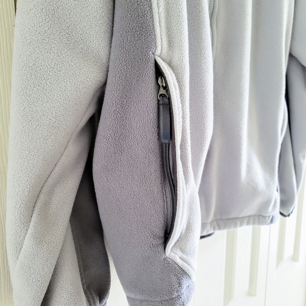 North Face Grey Fleece Zip Up Jacket Pockets Large - Picture 2 of 9